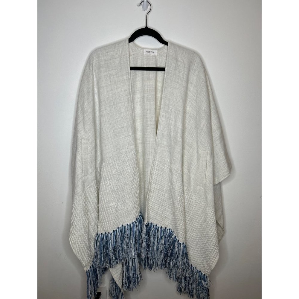 Mer Sea Cream and Blue One Size Pancho